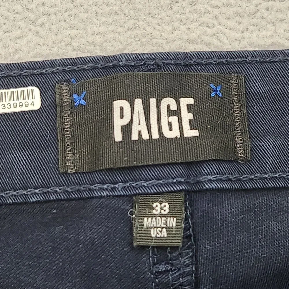 Paige‎ Normandie Pants Men's 33x34 Blue Slim Straight Stretch USA 5-Pocket